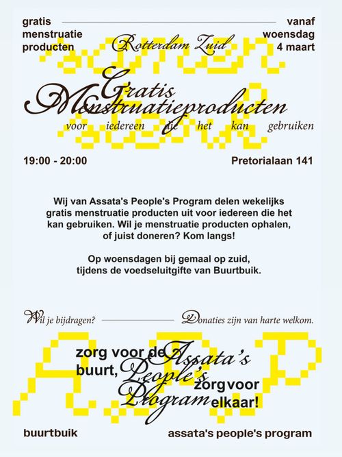 Assata's People's Program - Gratis menstruatie producten uitdelen